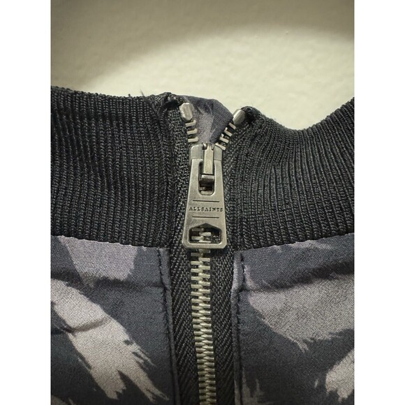 All Saints Zebra Animal Print Viscose Round Collar Midi‎ Dress Size Small - Picture 6 of 8